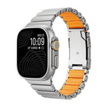 Turtle Buckle Dual-Color Titanium Metal Silicone Watch Band, For Apple Watch 46mm/ 49mm / 45mm / 44mm