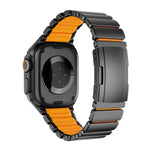 Turtle Buckle Dual-Color Titanium Metal Silicone Watch Band, For Apple Watch 46mm/ 49mm / 45mm / 44mm
