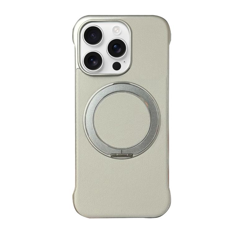 Frameless Leather-Skin PC MagSafe Holder Phone Case, For iPhone 17 Pro Max, For iPhone 17 Pro, For iPhone 17, For iPhone Air, For iPhone 16 Pro Max, For iPhone 16 Pro