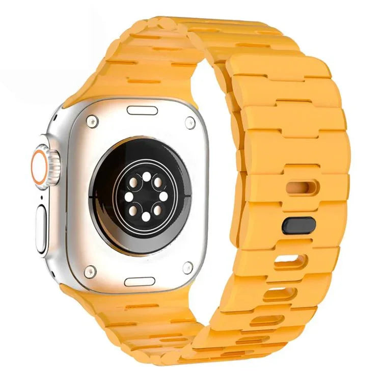 Horse-Embossed Single-Pin Magnetic Silicone Watch Band, For Apple Watch 46mm / 49mm / 45mm / 44mm