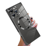 Right Angle Square Electroplated CD Pattern TPU MagSafe Phone Case, For iPhone 16 Plus, For iPhone 16, For iPhone 15 Pro Max, For iPhone 15 Pro, For iPhone 15 Plus, For iPhone 15