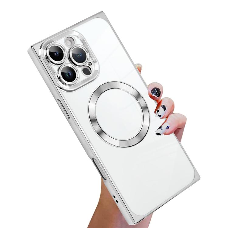 Right Angle Square Electroplated CD Pattern TPU MagSafe Phone Case, For iPhone 14 Plus, For iPhone 14, For iPhone 14 Pro, For iPhone 14 Pro Max, For iPhone 13 Pro Max, For iPhone 13 Pro