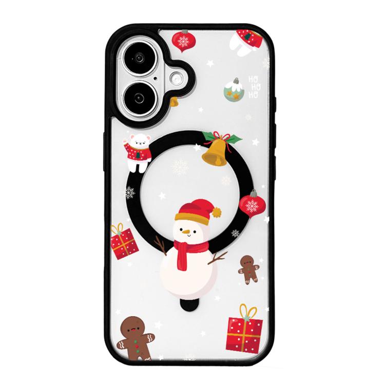 Christmas Series Strong Magnetic Painted Black Edge Phone Case, For iPhone 17 Pro Max, For iPhone 17 Pro, For iPhone 17
