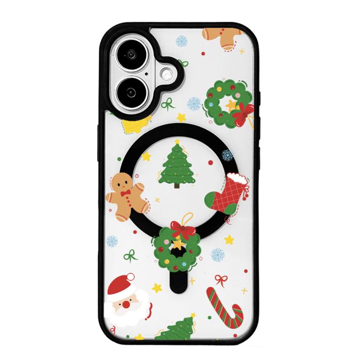 Christmas Series Strong Magnetic Painted Black Edge Phone Case, For iPhone 17 Pro Max, For iPhone 17 Pro, For iPhone 17