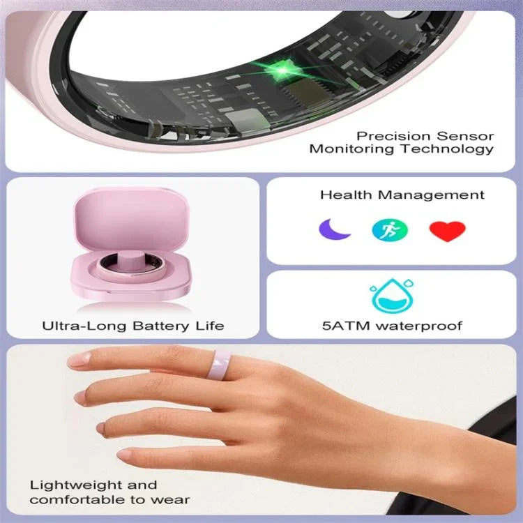 R12 SIZE 12 Smart Ring, Support Heart Rate / Blood Oxygen / Sleep Monitoring / Female Health