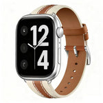 Genuine Leather Color Blocked Saddle Watch Band, For Apple Watch 46mm / 49mm / 45mm / 44mm, For Apple Watch 42mm / 41mm / 40mm / 38mm