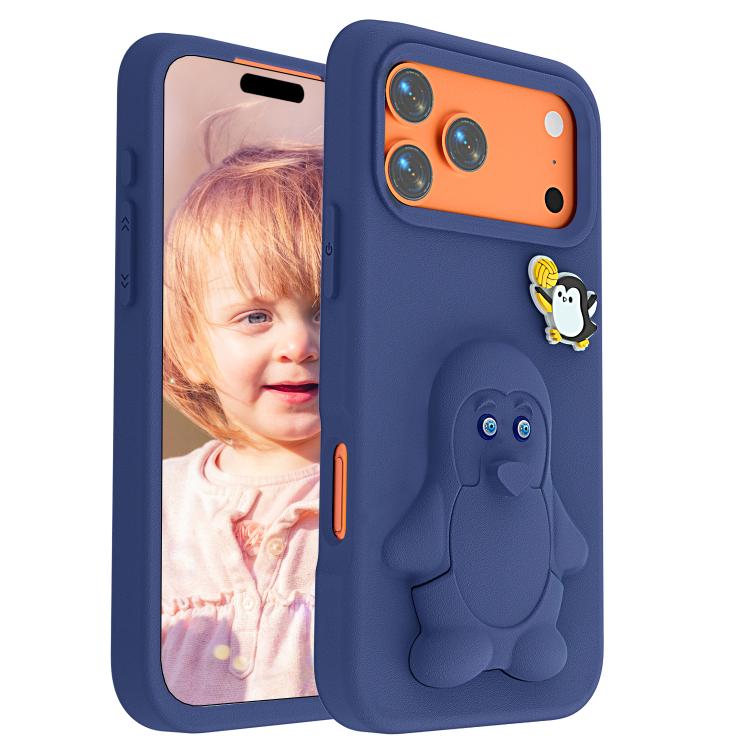 Penguin Baby EVA Shockproof Phone Case with Holder, For iPhone 17 Pro Max, For iPhone 17 Pro, For iPhone 17, For iPhone Air, For iPhone 16 Pro Max, For iPhone 16 Pro, For iPhone 16, For iPhone 15 Pro Max