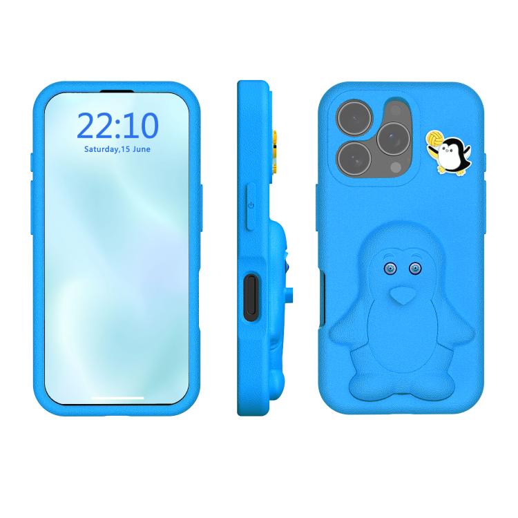 Penguin Baby EVA Shockproof Phone Case with Holder, For iPhone 17 Pro Max, For iPhone 17 Pro, For iPhone 17, For iPhone Air, For iPhone 16 Pro Max, For iPhone 16 Pro, For iPhone 16, For iPhone 15 Pro Max