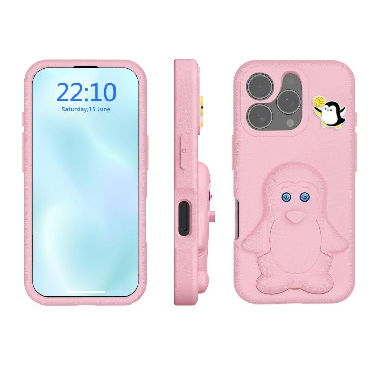 Penguin Baby EVA Shockproof Phone Case with Holder, For iPhone 17 Pro Max, For iPhone 17 Pro, For iPhone 17, For iPhone Air, For iPhone 16 Pro Max, For iPhone 16 Pro, For iPhone 16, For iPhone 15 Pro Max