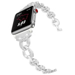 8-shaped VO Diamond-studded Solid Stainless Steel Wrist Strap Watch Band for Apple Watch Series 3 & 2 & 1 38mm