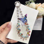 Three-Dimensional Butterfly Crystal Necklace, Pink, Blue