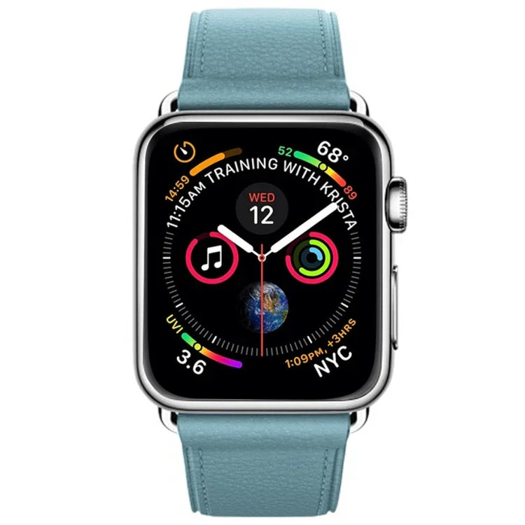 Classic Button Leather Wrist Strap Watch Band for Apple Watch Series 3 & 2 & 1  38mm