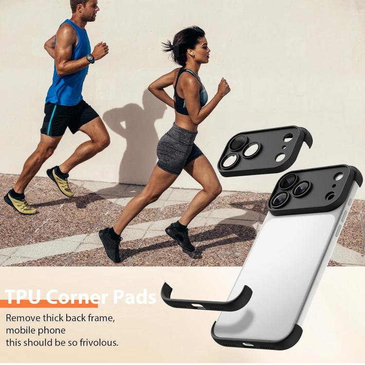 Ultra-thin Frameless TPU Four Corner Airbags Shockproof Phone Case with Lens Film, For iPhone 17 Pro Max, For iPhone 17 Pro, For iPhone 17, For iPhone Air
