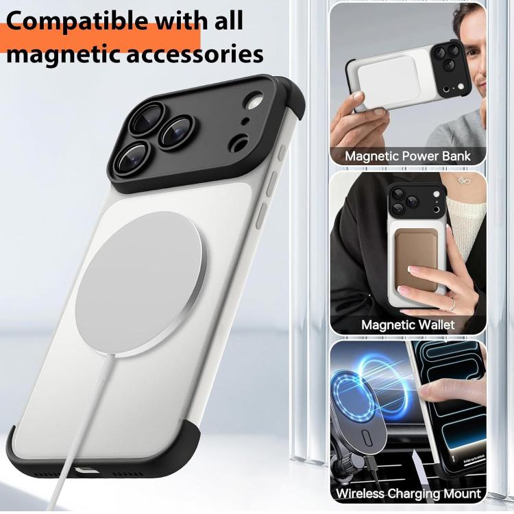 Ultra-thin Frameless TPU Four Corner Airbags Shockproof Phone Case with Lens Film, For iPhone 17 Pro Max, For iPhone 17 Pro, For iPhone 17, For iPhone Air