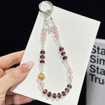 Drilled Floral Crystal Star Necklace, Pink, Green, Blue, Black