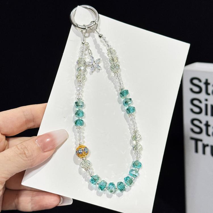 Drilled Floral Crystal Star Necklace, Pink, Green, Blue, Black