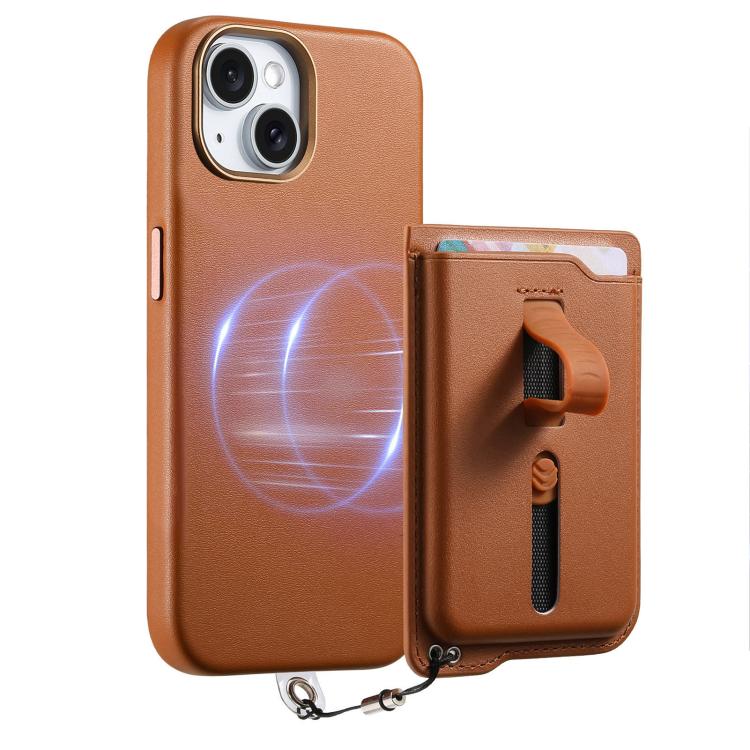 Detachable Magnetic Card Bag Phone Case with Finger Ring Grip & Anti-loss Rope, For iPhone 14, For iPhone 14 Pro, For iPhone 14 Pro Max