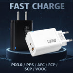PD47 100W GaN PD Type-C, QC3.0 USB Fully Compatible Protocol Charger，US Plug, US Plug