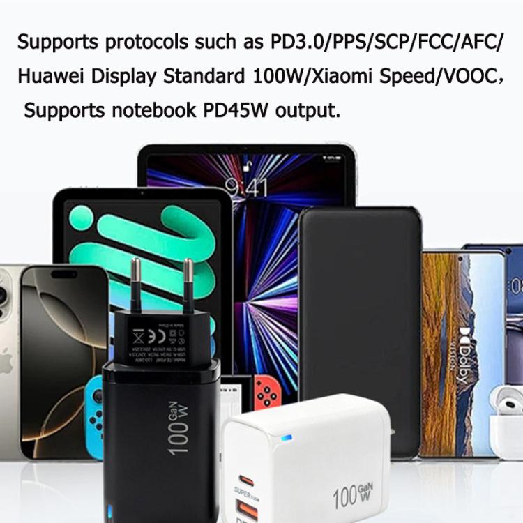 PD47 100W GaN PD Type-C, QC3.0 USB Fully Compatible Protocol Charger，US Plug, US Plug