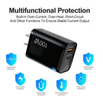 PD47 100W GaN PD Type-C, QC3.0 USB Fully Compatible Protocol Charger，US Plug, US Plug
