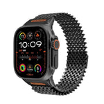 Long-skeleton W-Type Magnetic Stainless Steel Watch Band, For Apple Watch 46mm / 49mm / 45mm / 44mm