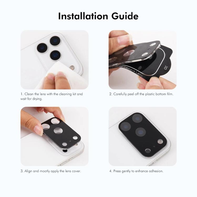 2pcs ENKAY Hat-Prince Black 9H Rear Camera Lens Tempered Glass Film, For iPhone 17 Pro Max, For iPhone 17 Pro, For iPhone 17, For iPhone Air