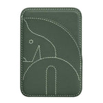 Genuine Leather Embroidered Magnetic Card Bag