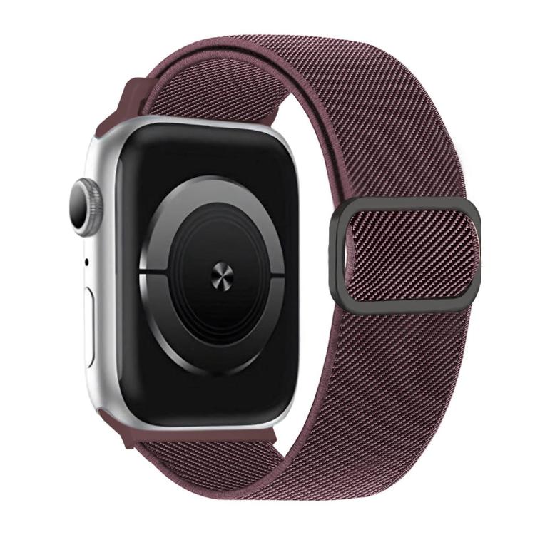 Diagonal Striped D-ring Buckle Nylon Elastic Watch Band, For Apple Watch 46mm / 49mm / 45mm / 44mm, For Apple Watch 42mm / 41mm / 40mm / 38mm