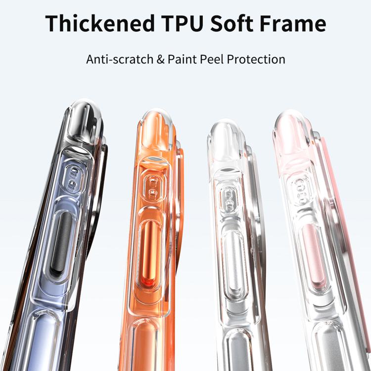 Vacuum-Sealed Transparent Airbag Magnetic Rotation Holder Acrylic Phone Case, For iPhone 17 Pro Max, For iPhone 17 Pro, For iPhone 17