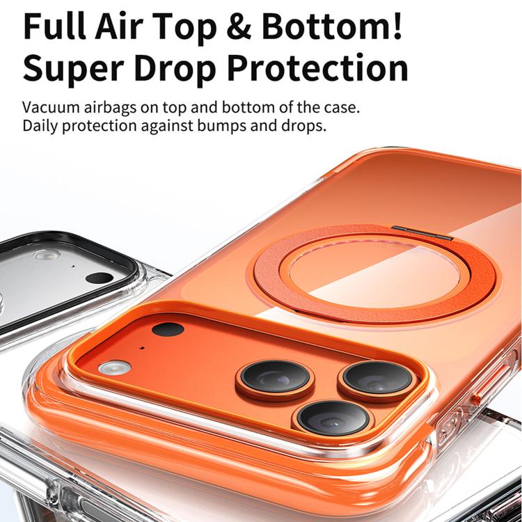Vacuum-Sealed Transparent Airbag Magnetic Rotation Holder Acrylic Phone Case, For iPhone 17 Pro Max, For iPhone 17 Pro, For iPhone 17