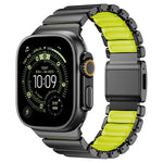 Magnetic Buckle Single-Bead Silicone Stainless Steel Watch Band, For Apple Watch 46mm / 49mm / 45mm / 44mm