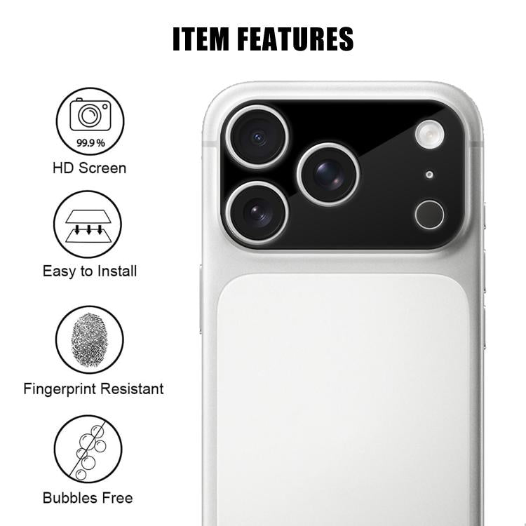 Kalebol Silk-Screened HD Anti-Fingerprint AR Integrated Camera Lens Tempered Glass Film, For iPhone 18 Pro, For iPhone 18 Pro Max, For iPhone 17 Pro Max, For iPhone 17 Pro, For iPhone 17, For iPhone Air, For iPhone 13, For iPhone 17e / 16e             ...
