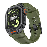 Vibrant Zinc Alloy Cover Integrated Silicone Watch Band, For Apple Watch Series 11 / 10 46mm