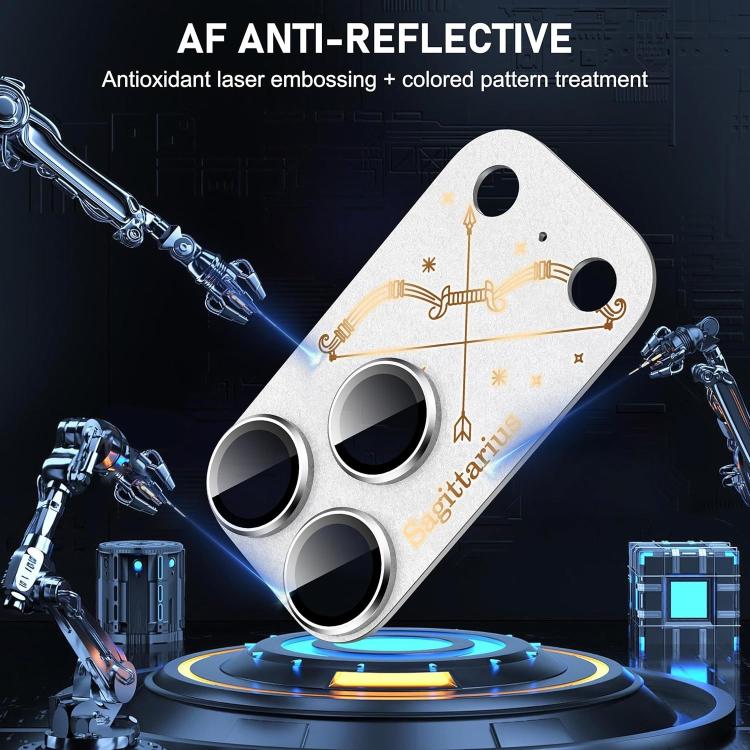For iPhone 17 Pro Max Twelve Constellations Armor Integrated Full-Coverage Frosted Metal Camera Lens Film, Aries, Virgo, Taurus, Cancer, Capricorn, Sagittarius, Leo, Pisces, Gemini, Aquarius, Libra, Scorpio