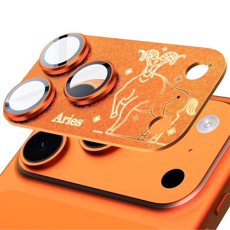 For iPhone 17 Pro Max Twelve Constellations Armor Integrated Full-Coverage Frosted Metal Camera Lens Film, Aries, Virgo, Taurus, Cancer, Capricorn, Sagittarius, Leo, Pisces, Gemini, Aquarius, Libra, Scorpio
