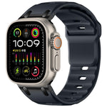 Customised Step-Style Solid Colour Silicone Watch Band, For Apple Watch 49mm / 46mm / 45mm / 44mm