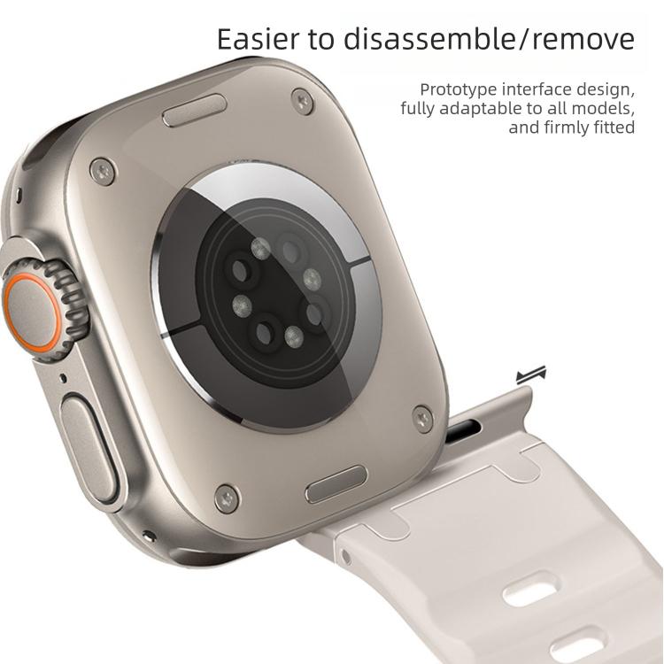 Customised Step-Style Solid Colour Silicone Watch Band, For Apple Watch 49mm / 46mm / 45mm / 44mm
