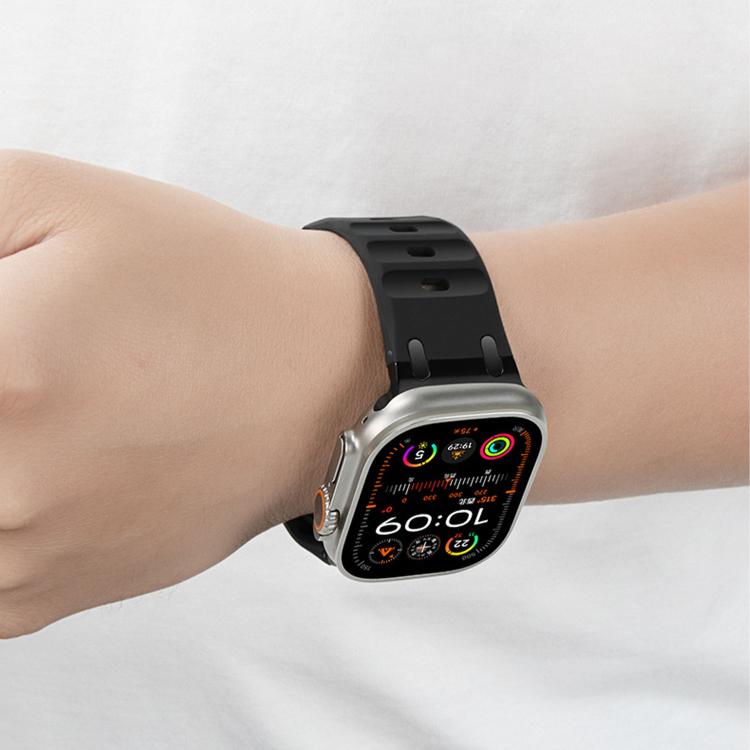 Customised Step-Style Solid Colour Silicone Watch Band, For Apple Watch 49mm / 46mm / 45mm / 44mm