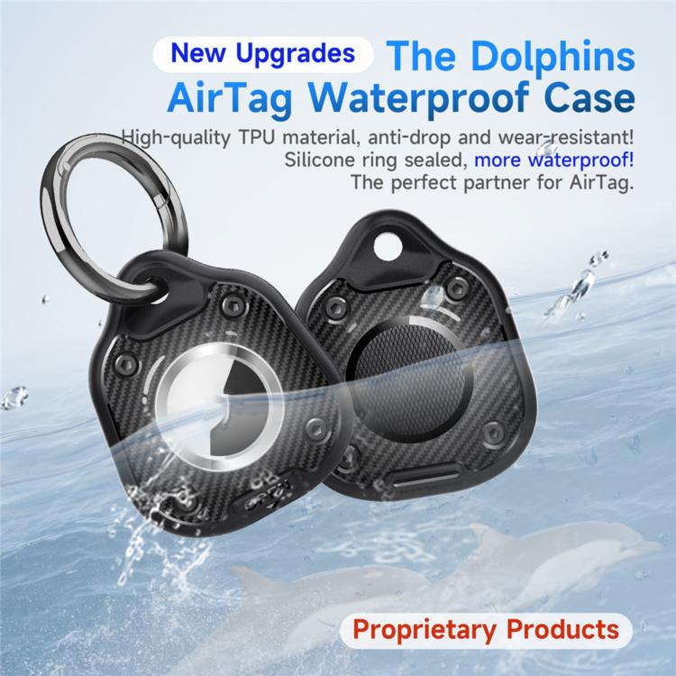 For AirTag 2nd Gen / AirTag 1st Gen Dolphin Design Anti-Lost Locator Pet Collars Waterproof Protective Cover