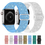 Glitter Elastic Nylon Watch Band, For Apple Watch 49mm / 46mm / 45mm / 44mm, For Apple Watch 42mm / 41mm / 40mm / 38mm