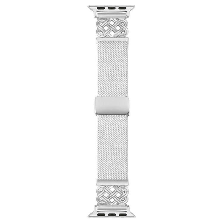 Chinese Knot Magnetic Buckle Twill Stretch Nylon Watch Band, For Apple Watch 49mm / 46mm / 45mm / 44mm, For Apple Watch 42mm / 41mm / 40mm / 38mm