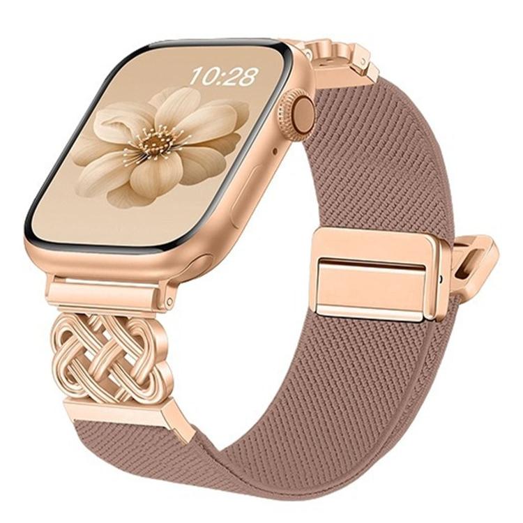 Chinese Knot Magnetic Buckle Twill Stretch Nylon Watch Band, For Apple Watch 49mm / 46mm / 45mm / 44mm, For Apple Watch 42mm / 41mm / 40mm / 38mm