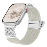Chinese Knot Magnetic Buckle Twill Stretch Nylon Watch Band, For Apple Watch 49mm / 46mm / 45mm / 44mm, For Apple Watch 42mm / 41mm / 40mm / 38mm