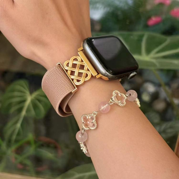Chinese Knot Magnetic Buckle Twill Stretch Nylon Watch Band, For Apple Watch 49mm / 46mm / 45mm / 44mm, For Apple Watch 42mm / 41mm / 40mm / 38mm