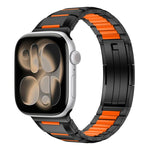 Multi-Faceted Rubber Inlaid Stainless Steel Watch Band, For Apple Watch 46mm / 49mm / 45mm / 44mm, For Apple Watch 42mm / 41mm / 40mm / 38mm
