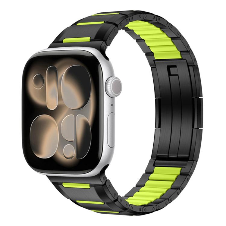 Multi-Faceted Rubber Inlaid Stainless Steel Watch Band, For Apple Watch 46mm / 49mm / 45mm / 44mm, For Apple Watch 42mm / 41mm / 40mm / 38mm