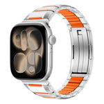 Multi-Faceted Rubber Inlaid Stainless Steel Watch Band, For Apple Watch 46mm / 49mm / 45mm / 44mm, For Apple Watch 42mm / 41mm / 40mm / 38mm