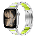 Multi-Faceted Rubber Inlaid Stainless Steel Watch Band, For Apple Watch 46mm / 49mm / 45mm / 44mm, For Apple Watch 42mm / 41mm / 40mm / 38mm