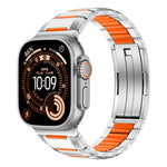 Multi-Faceted Rubber Inlaid Stainless Steel Watch Band, For Apple Watch 46mm / 49mm / 45mm / 44mm, For Apple Watch 42mm / 41mm / 40mm / 38mm
