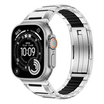 Multi-Faceted Rubber Inlaid Stainless Steel Watch Band, For Apple Watch 46mm / 49mm / 45mm / 44mm, For Apple Watch 42mm / 41mm / 40mm / 38mm